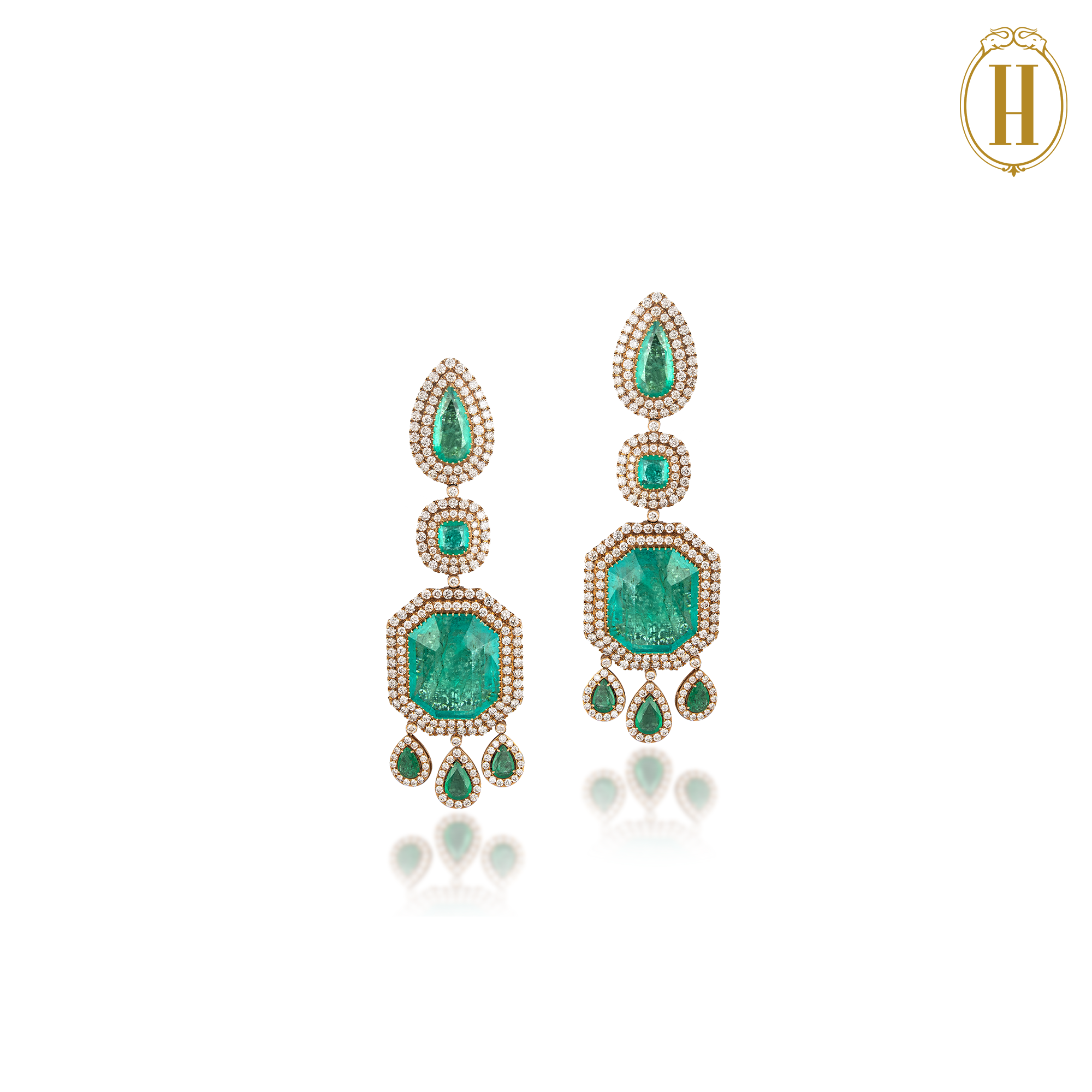 green diamond earring