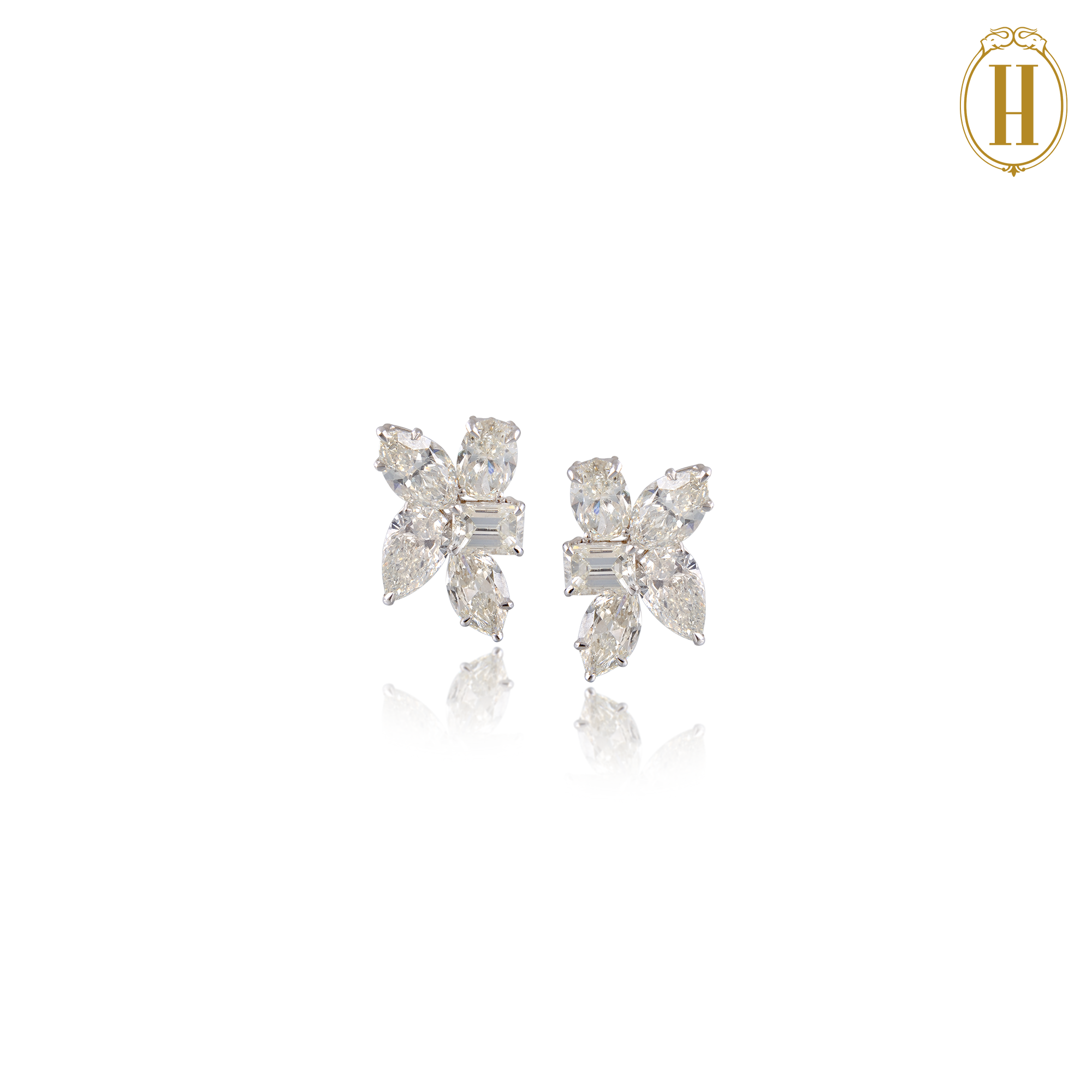 hazoorilal Diamond Cluster Earrings