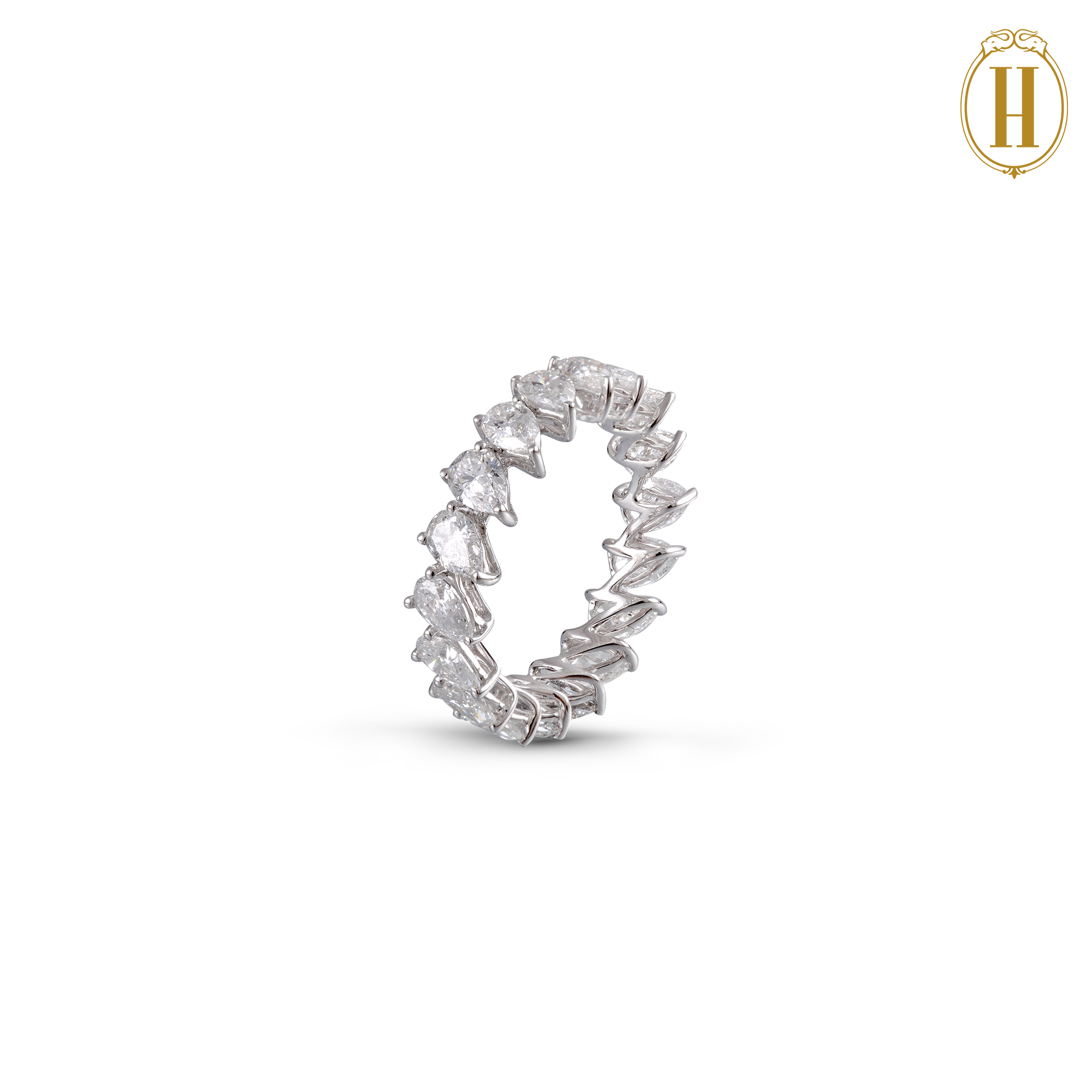 hazoorilal Diamond Pears Eternity Band