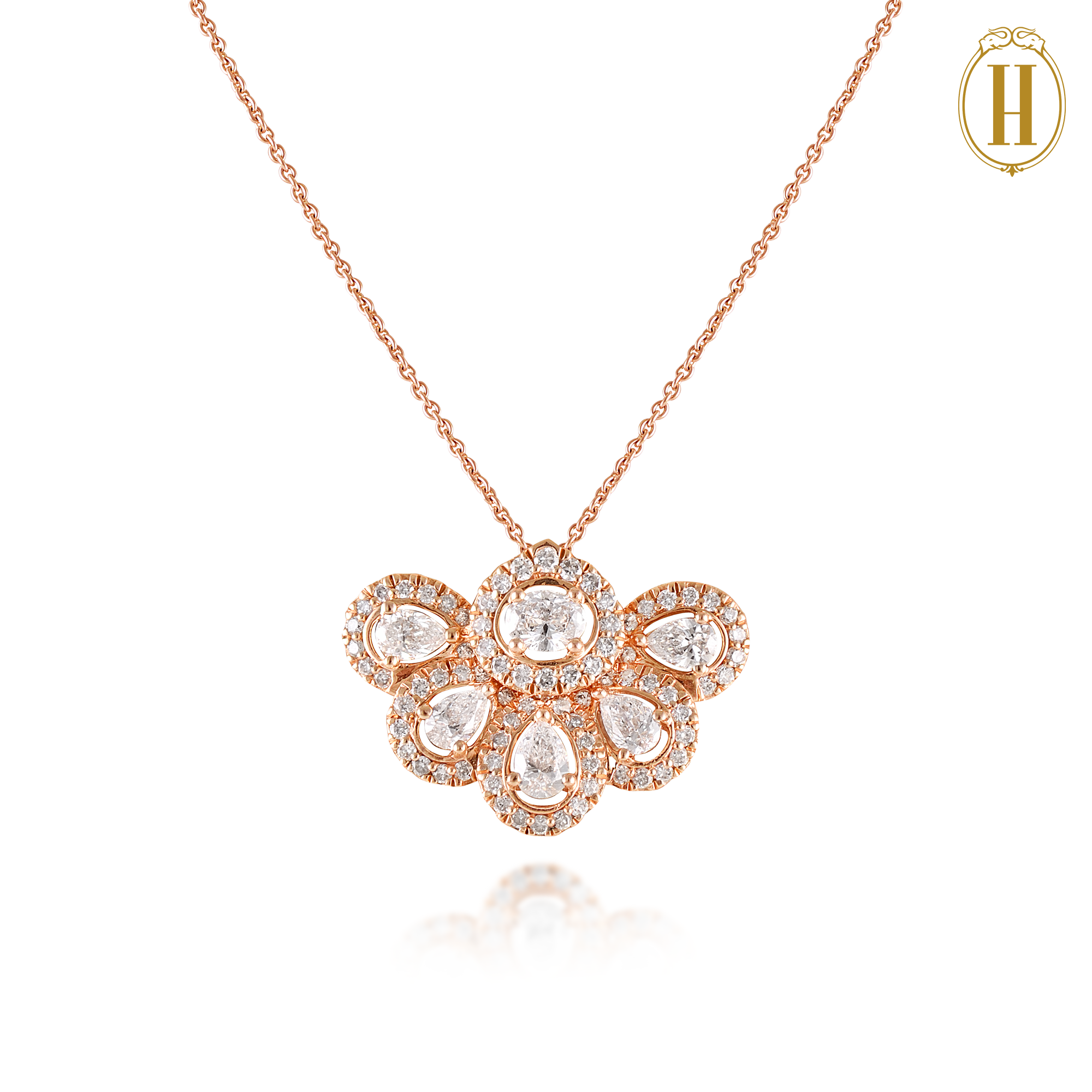 hazoorilal diamond pendant for women