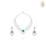 emerald diamond necklace set