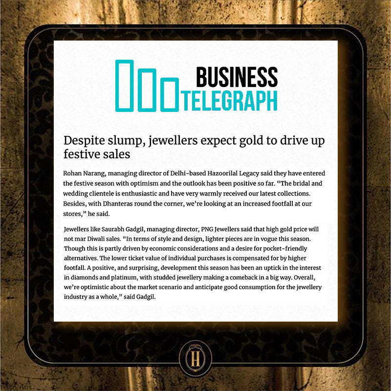 media & press business telegraph despite slump, jewellers expect gold to drive up festive sales