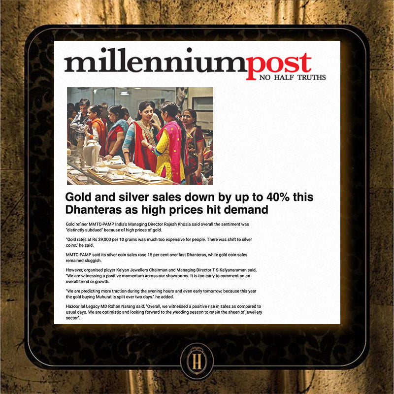 media & press millennium post gold and silver sales down by up to 40% this dhanteras as high prices hit demand