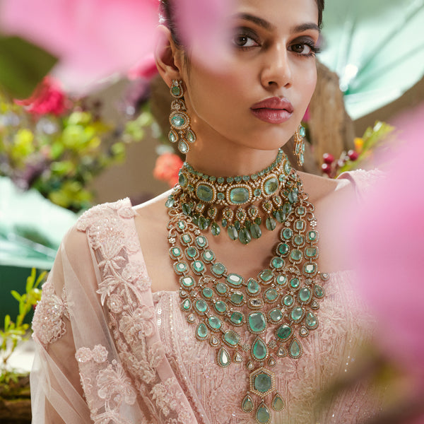 Fiona-Spring-Summer-'24-Fiona-Emerald-Layered-Heritage-Statement-Necklace-2