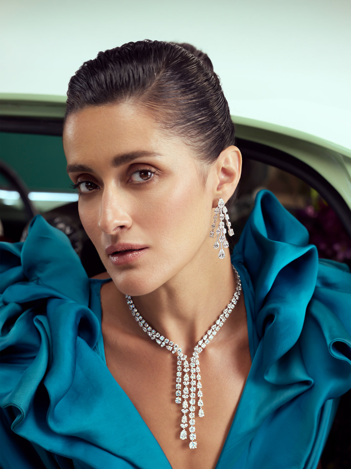 Legacy Colombian Emerald and Diamond Bridal Necklace Set