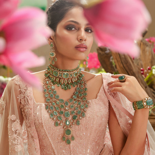 Fiona-Spring-Summer-'24-Fiona-Emerald-Layered-Heritage-Statement-Necklace-1