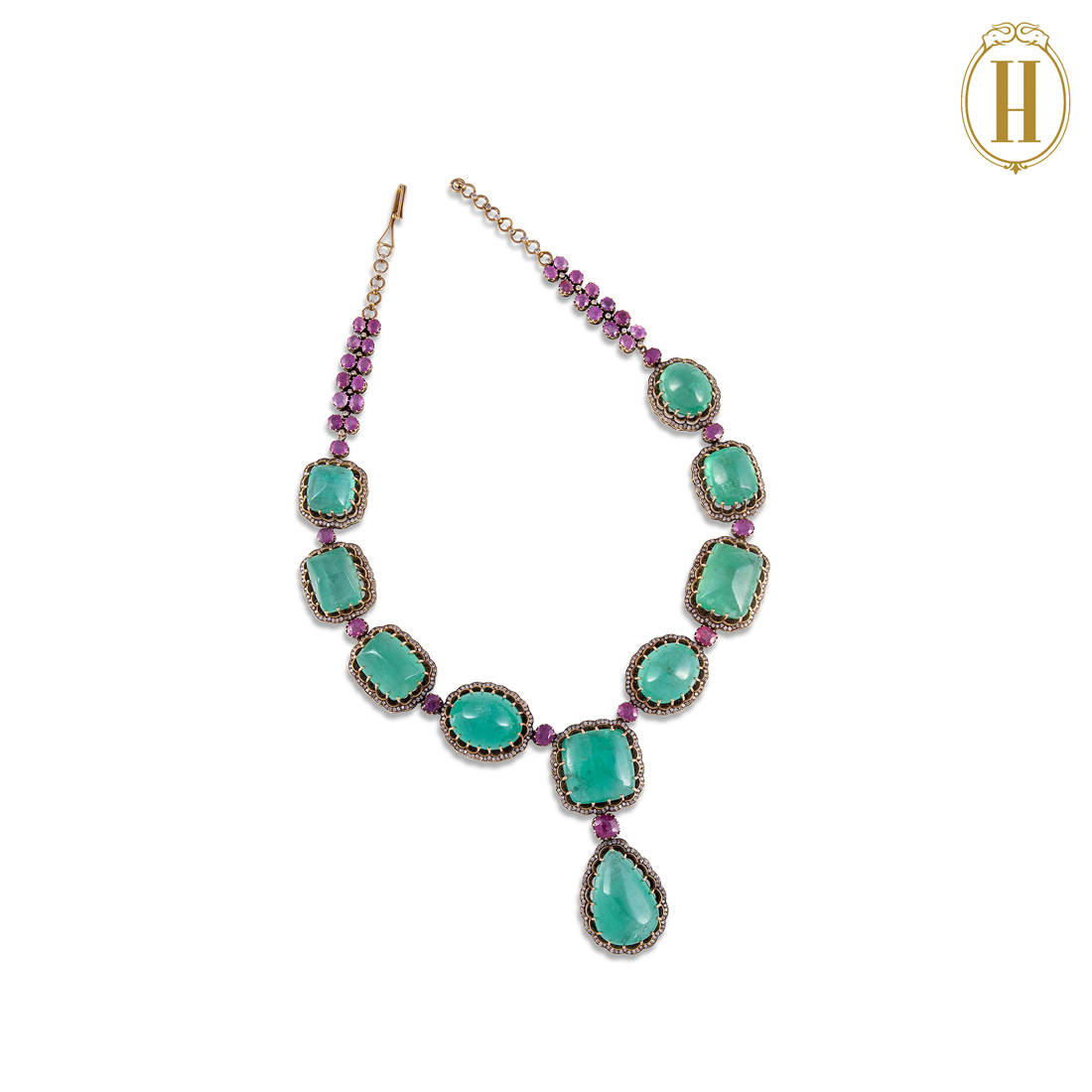 Fiona-Spring-Summer-'24-Fiona-Emerald-Heritage-Statement-Necklace-3