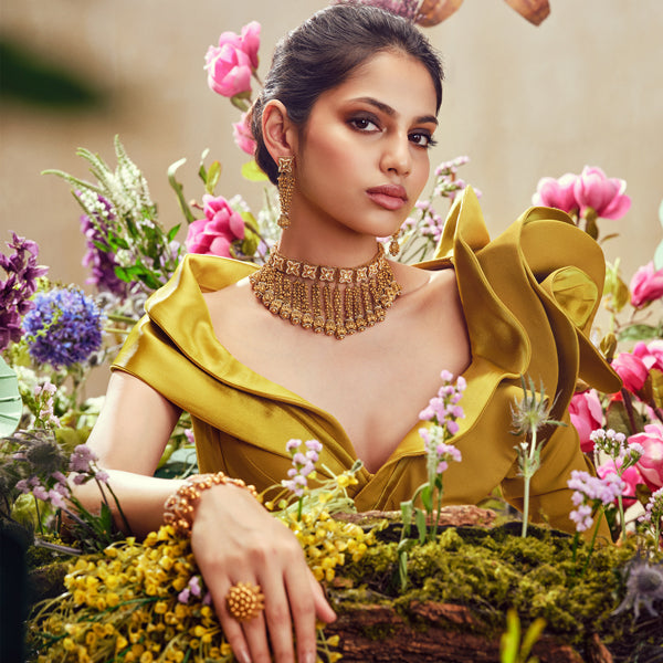 Fiona Handcrafted Gold Set with Pearls