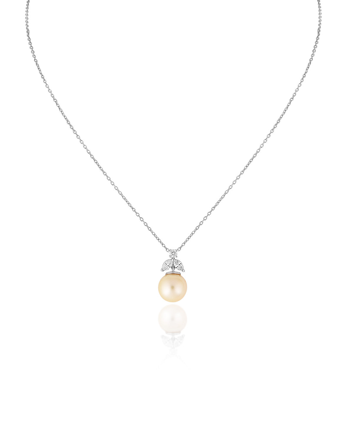 Amelia Pearl Bloom Pendant Chain – Yellow Gold