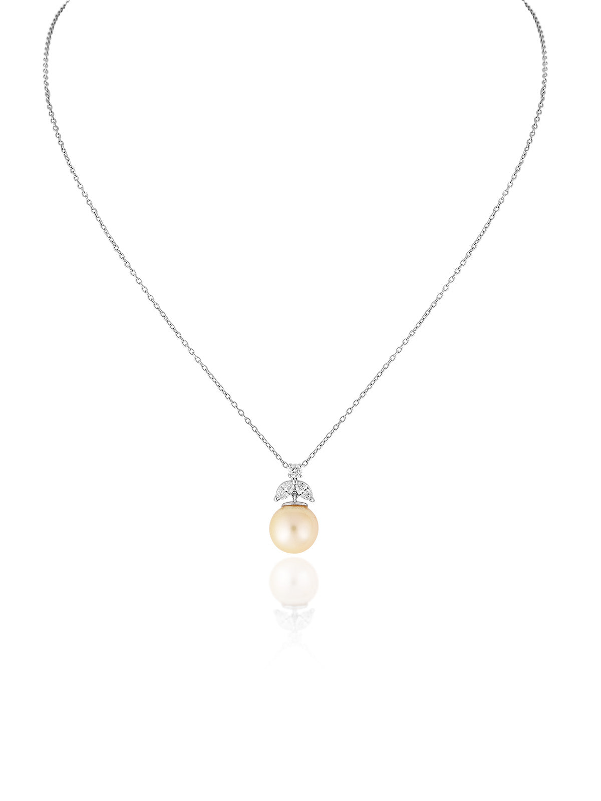Amelia Pearl Bloom Pendant Chain – Yellow Gold