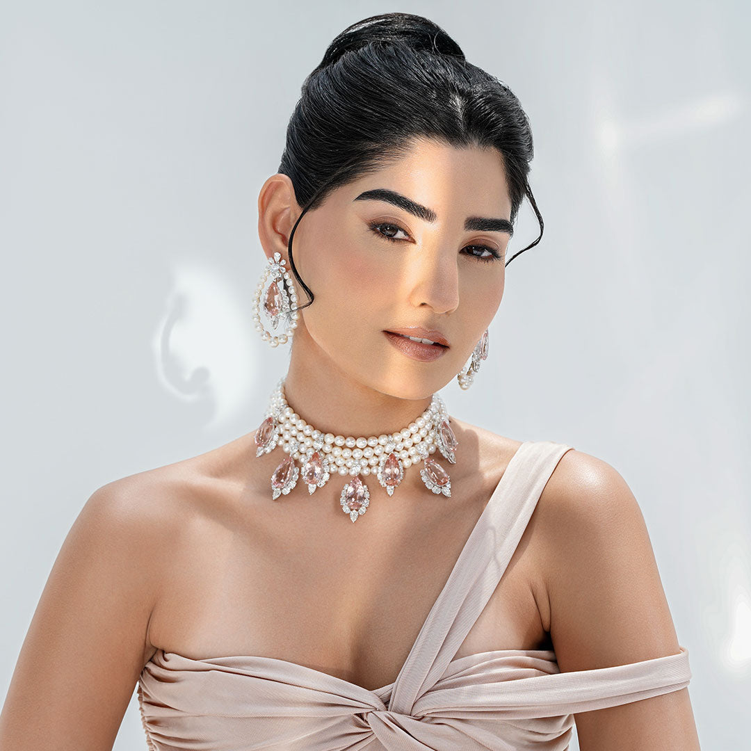 Luminara Pearl and Tourmaline Choker