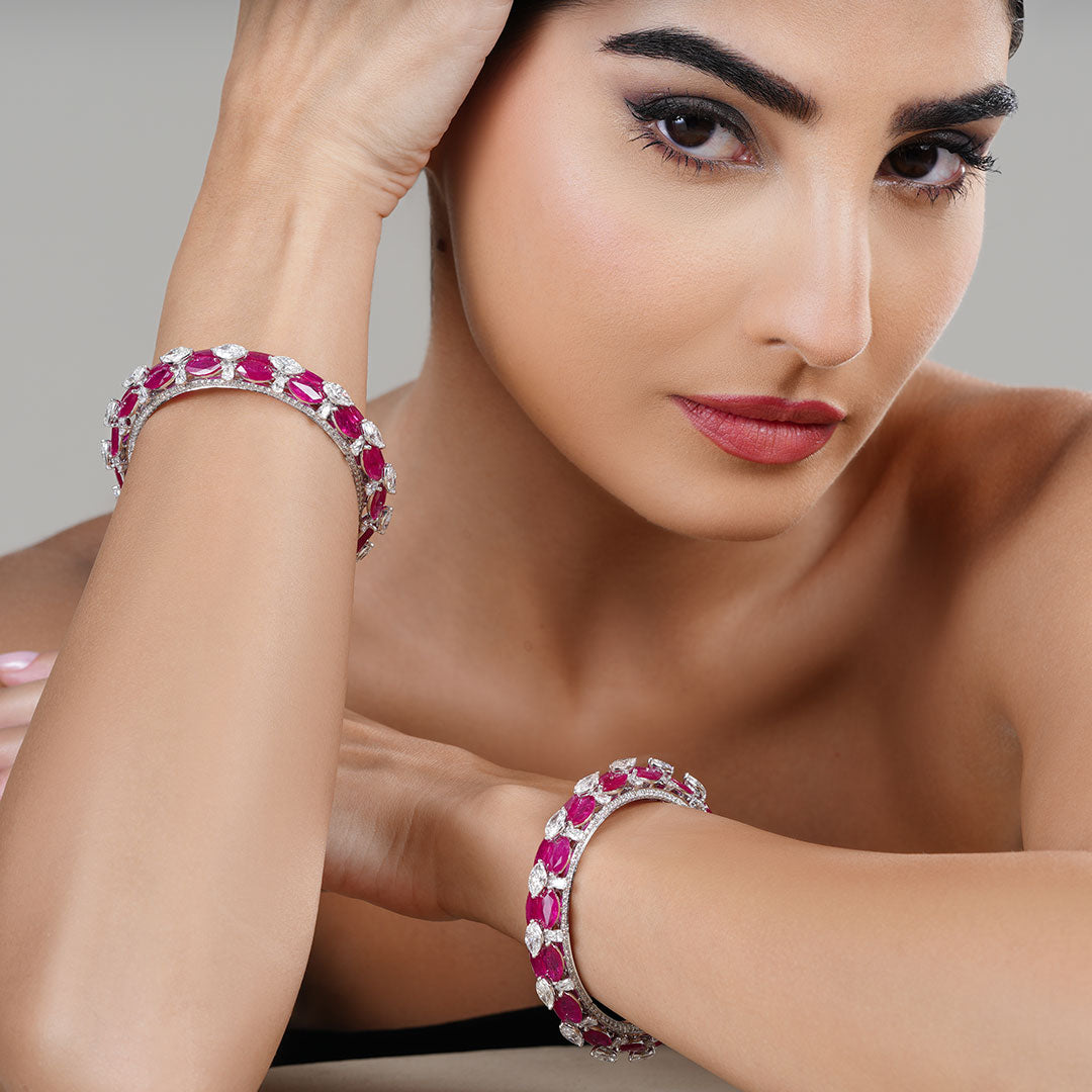 Luminara Ruby and Diamond Bangle Set