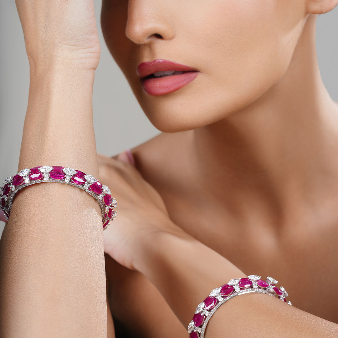 LUMINARA-Luminara-Ruby-and-Diamond-Bangle-Set-2