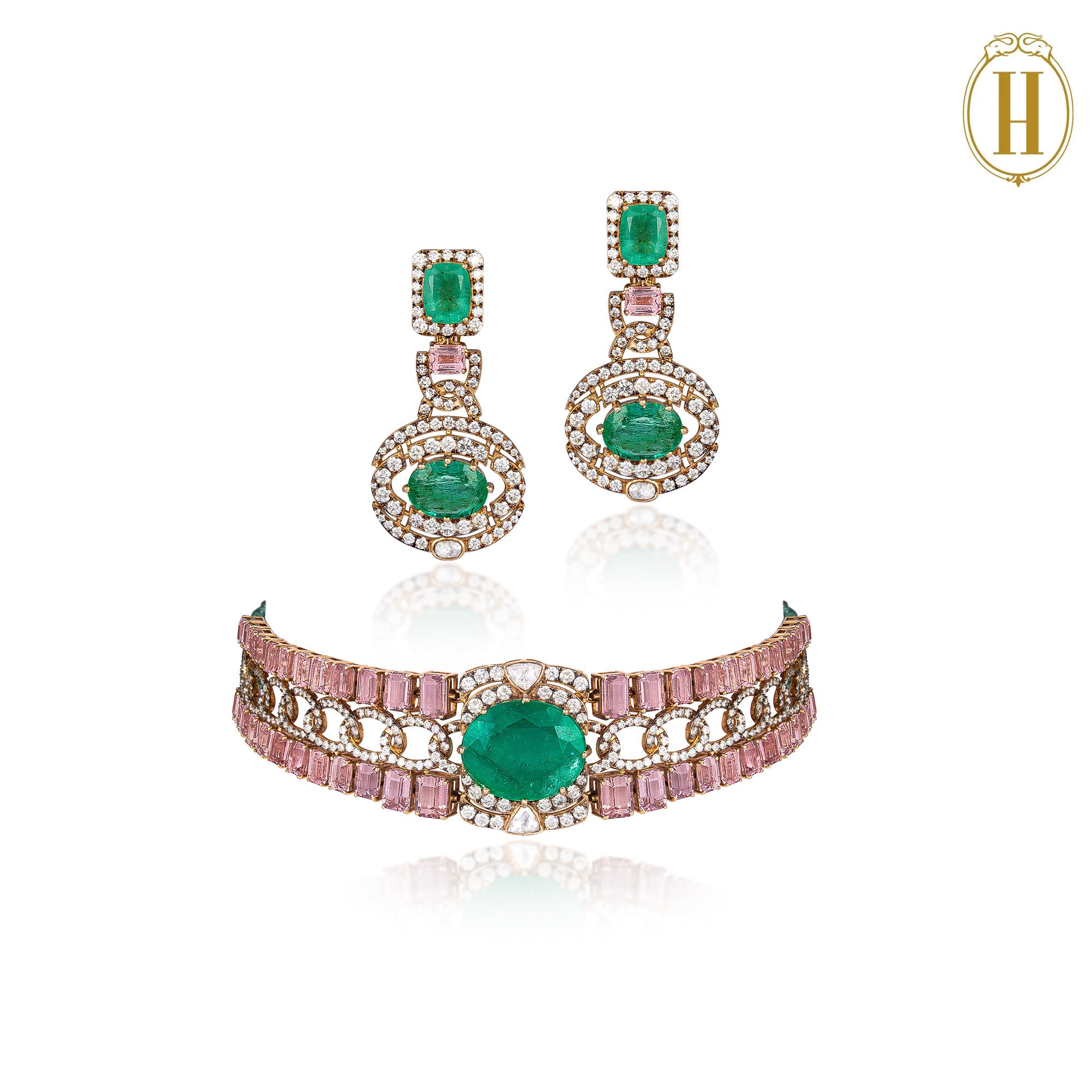 Spring-Summer-2025-Emerald-and-Diamond-Polki-Choker-3