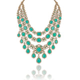 Cascading Facets Emerald Necklace Set