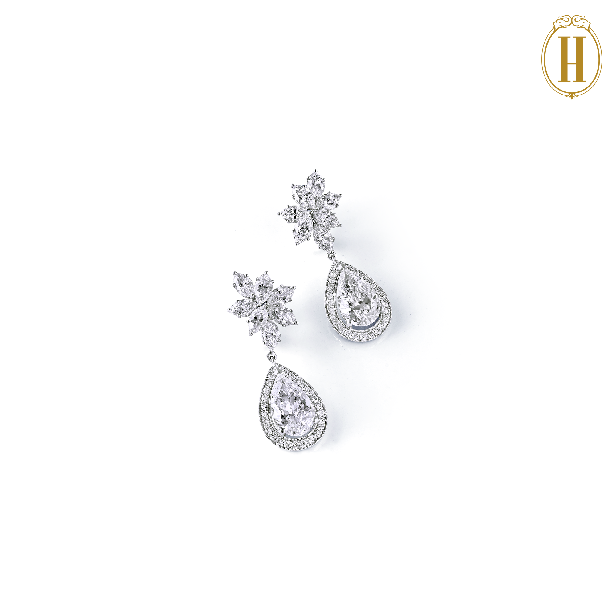 hazoorilal Diamond Cluster Earrings