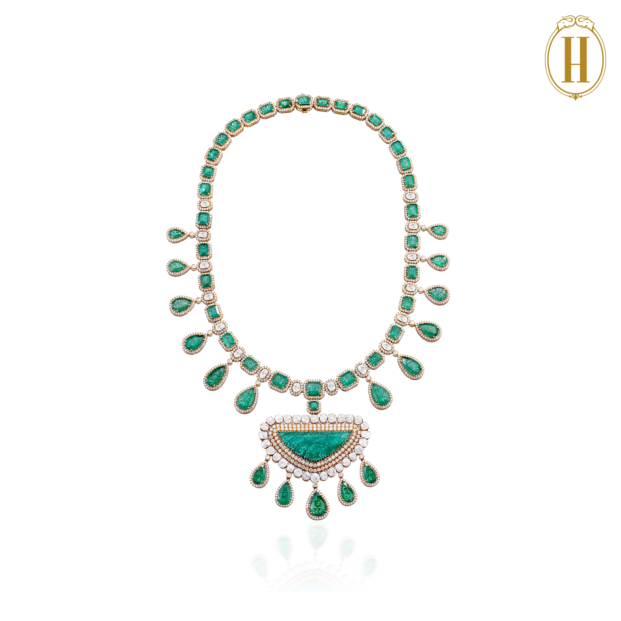 Diamonds and Emeralds Necklace