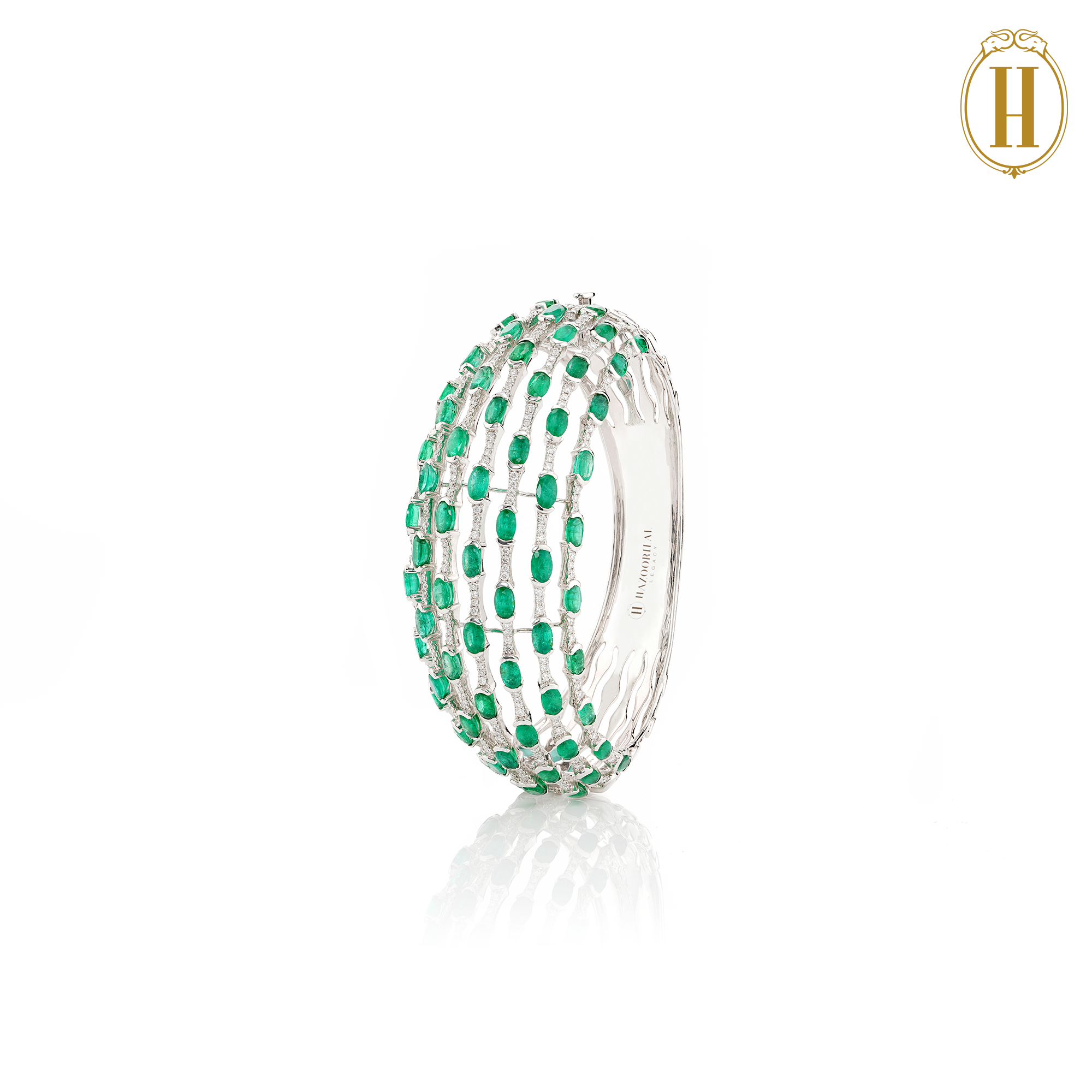 Emeralds and Diamonds Statement Cuff