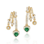 Esme Emerald Heart Rope Earrings