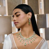 Green Facet  Tourmaline Necklace Set-1