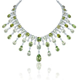 Green Facet  Tourmaline Necklace Set-4