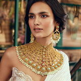 Spring-Summer-2025-Statement-Gold-Satlada-Set-with-Emerald-Drops-2