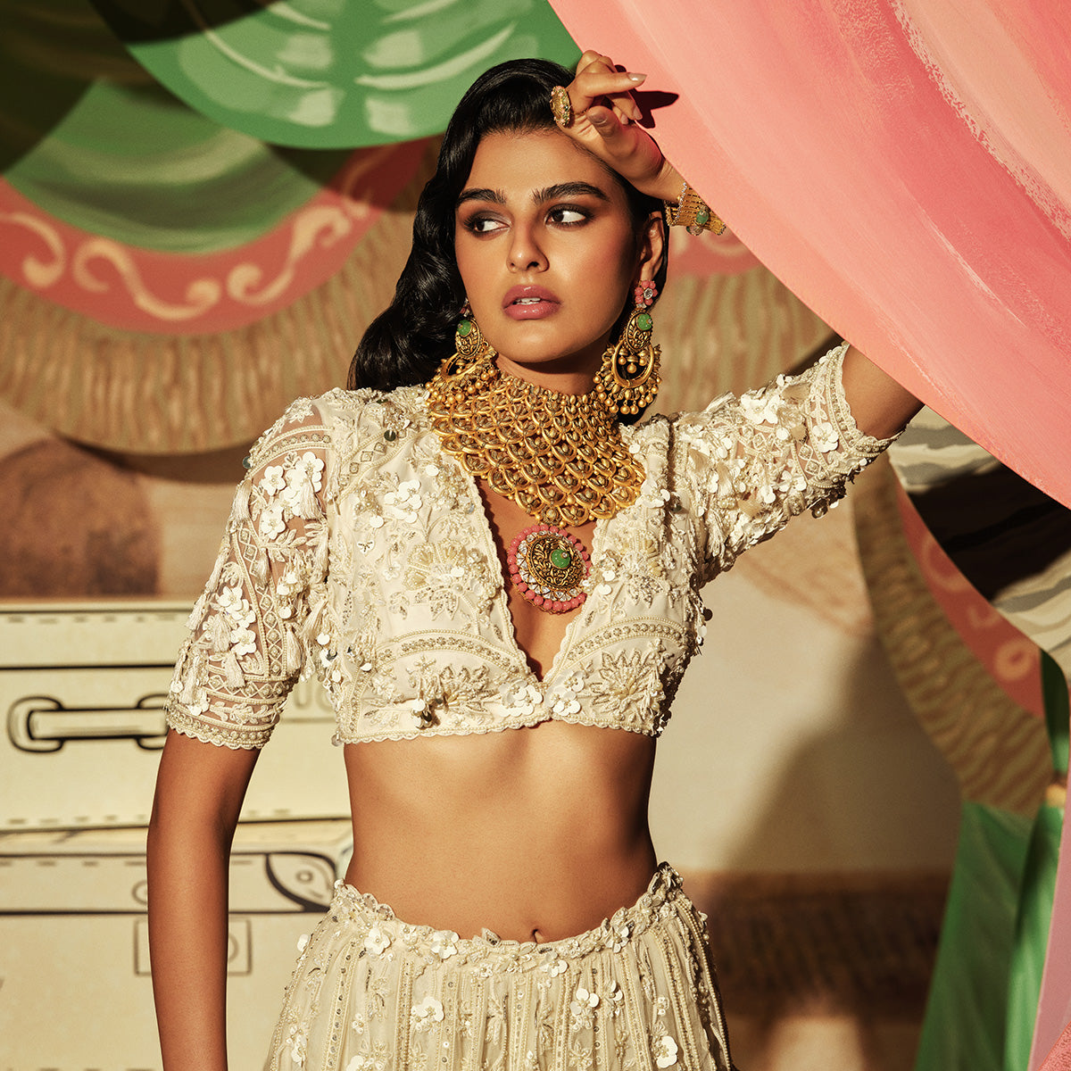 Vintage Voyage Handcrafted Bridal Gold Set