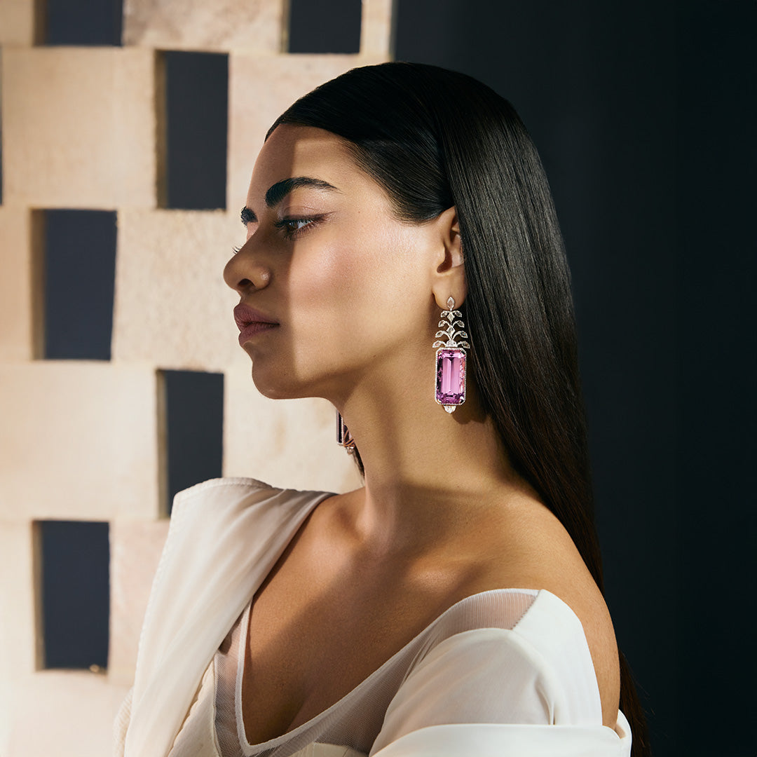 Kunzite Facet Earring Set-2
