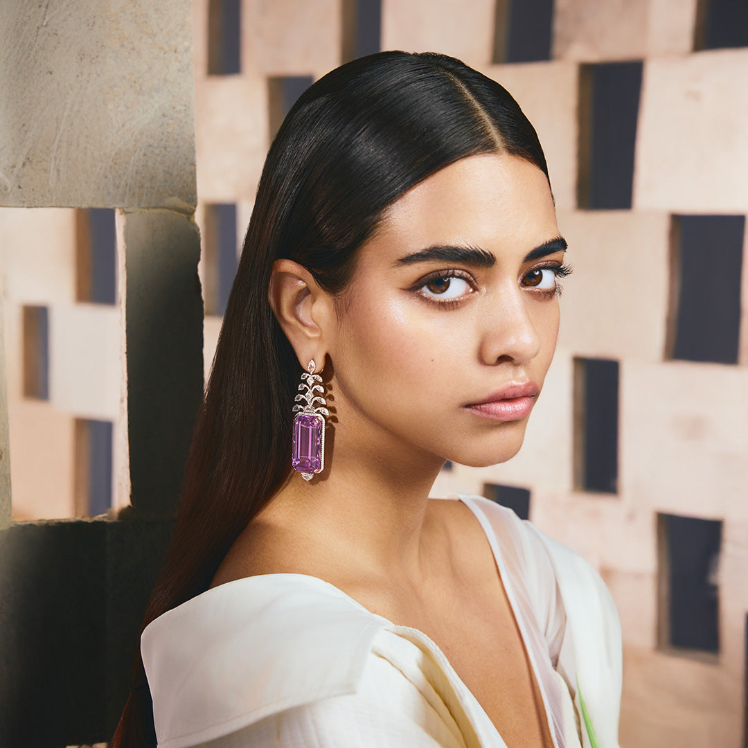 Kunzite Facet Earring Set
