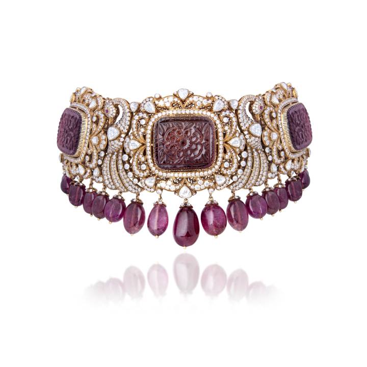 Legacy Tourmaline Polki Necklace Set