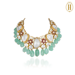 Legacy-Collection-Legacy-Uncut-Diamonds-Floral-Bridal-Choker-Necklace-Set-2