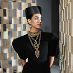 Multi-hued Tourmalines Facet Neclace Set-1
