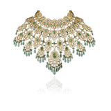 Legacy Bridal Emerald Polki Necklace Set