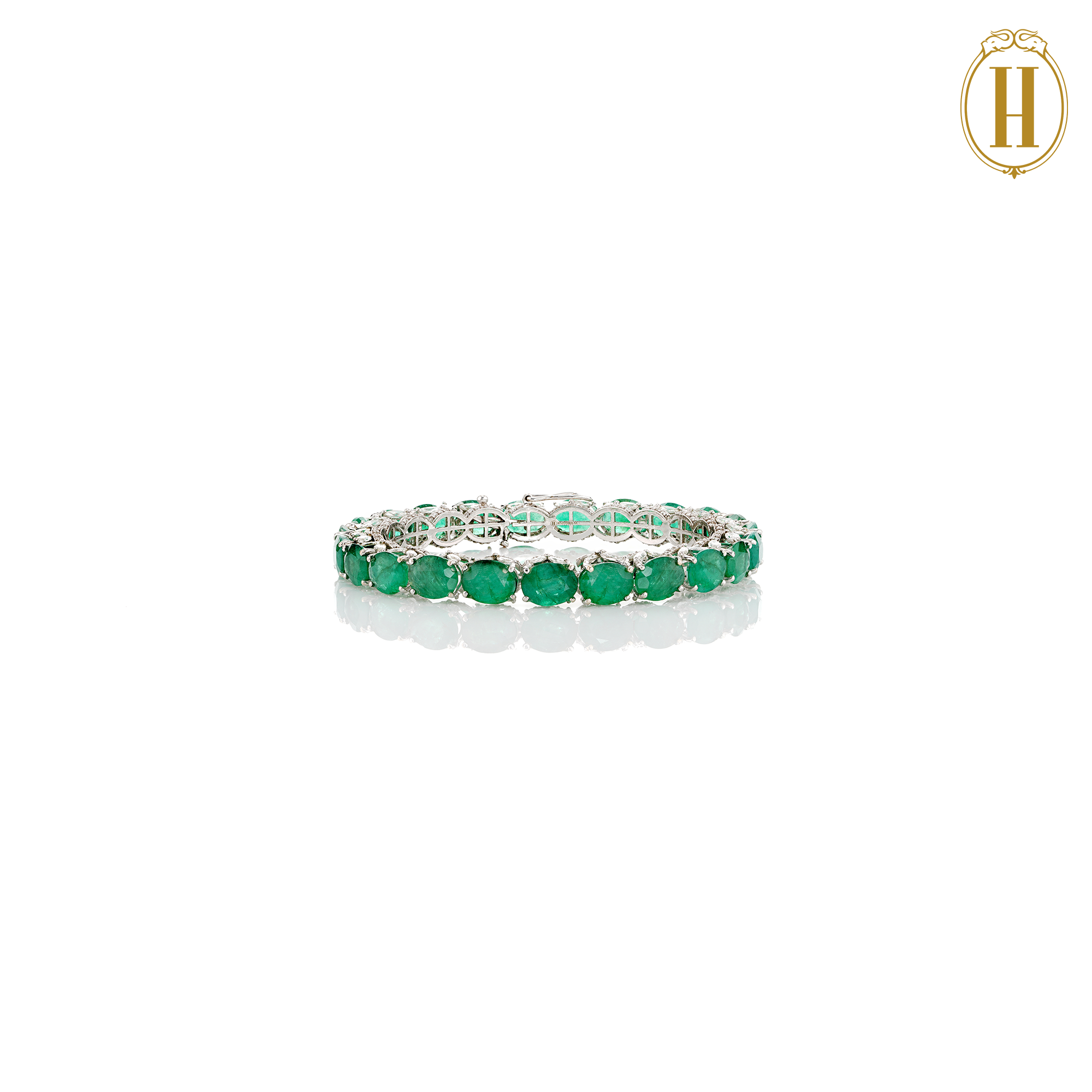 Oval Columbian Emeralds Bangles