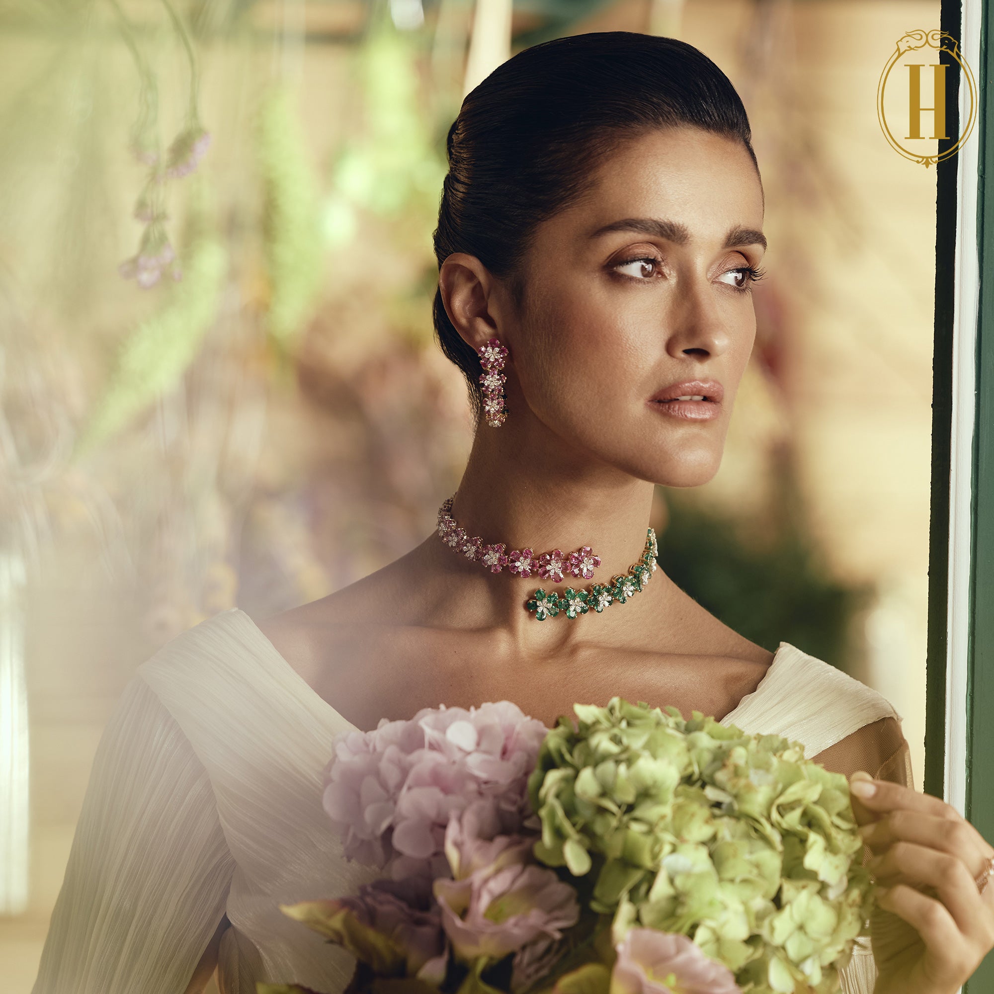 Spring-Summer-2025-Pink-Sapphires-and-Emerald-Florets-Choker-2
