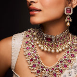 Legacy-Collection-Legacy-Bridal-Ruby-Polki-Choker-Set-with-Pearl-Drops-2