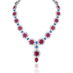 Rubellites and Blue Sapphires Necklace Set-3