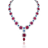 Rubellites and Blue Sapphires Necklace Set-3