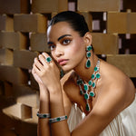 Statement Emerald and Diamond Facet Set-3