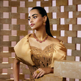 The Contemporary Gold Ruby Facet Necklace Set