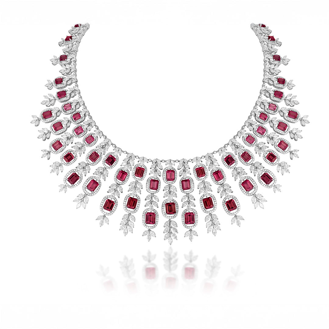 Tourmaline & Diamond Facet Necklace Set-2