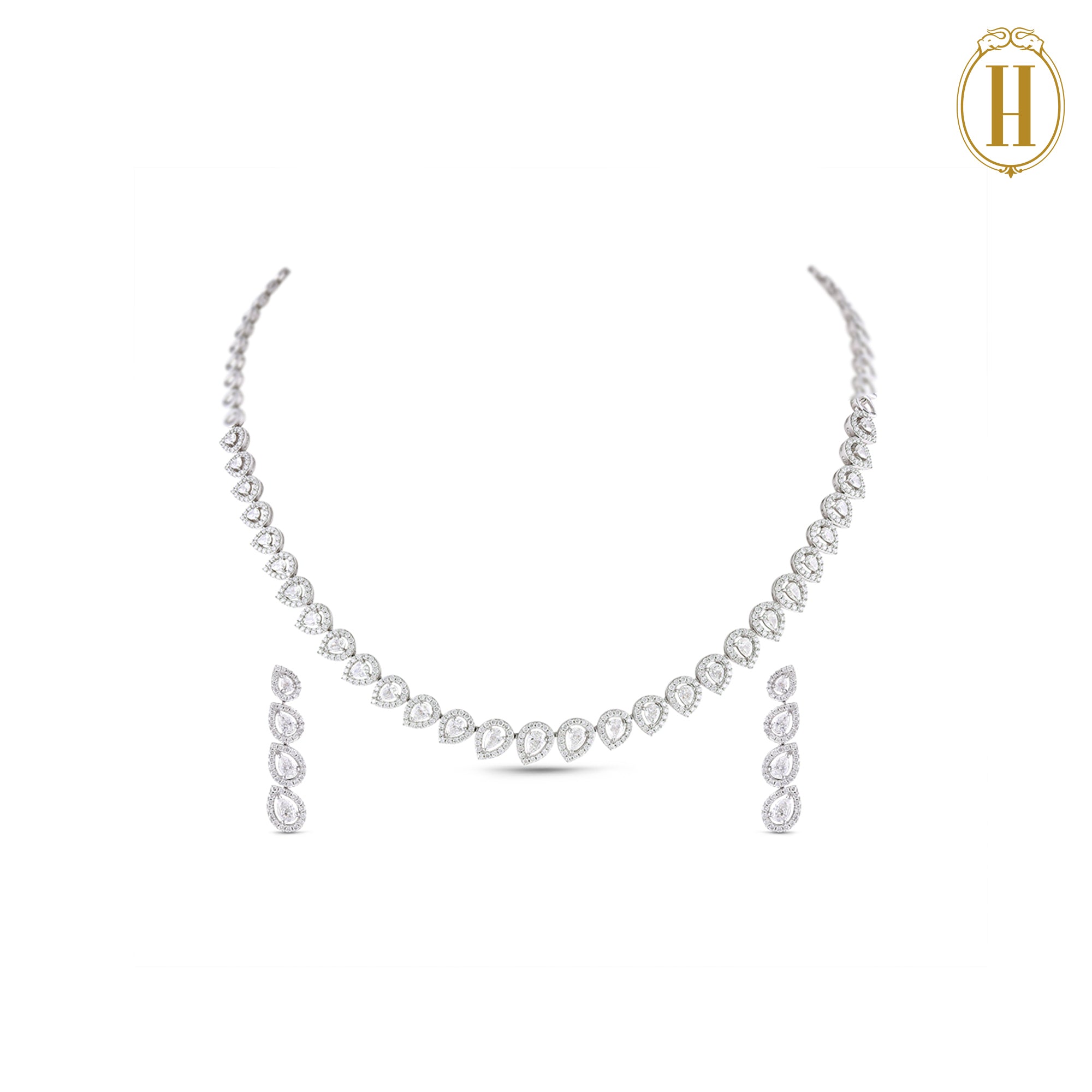 diamond necklace and earring set