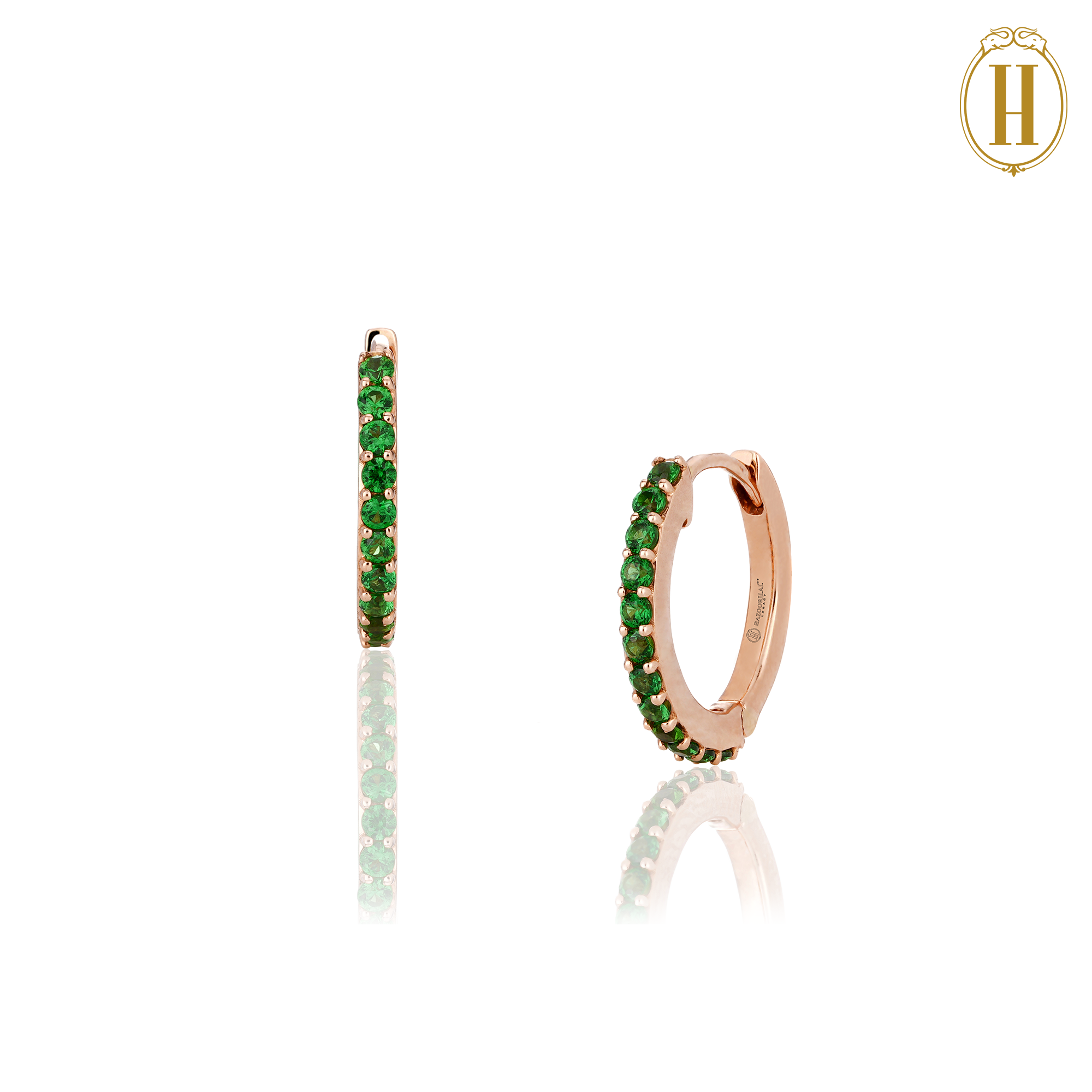 emerald green earring set