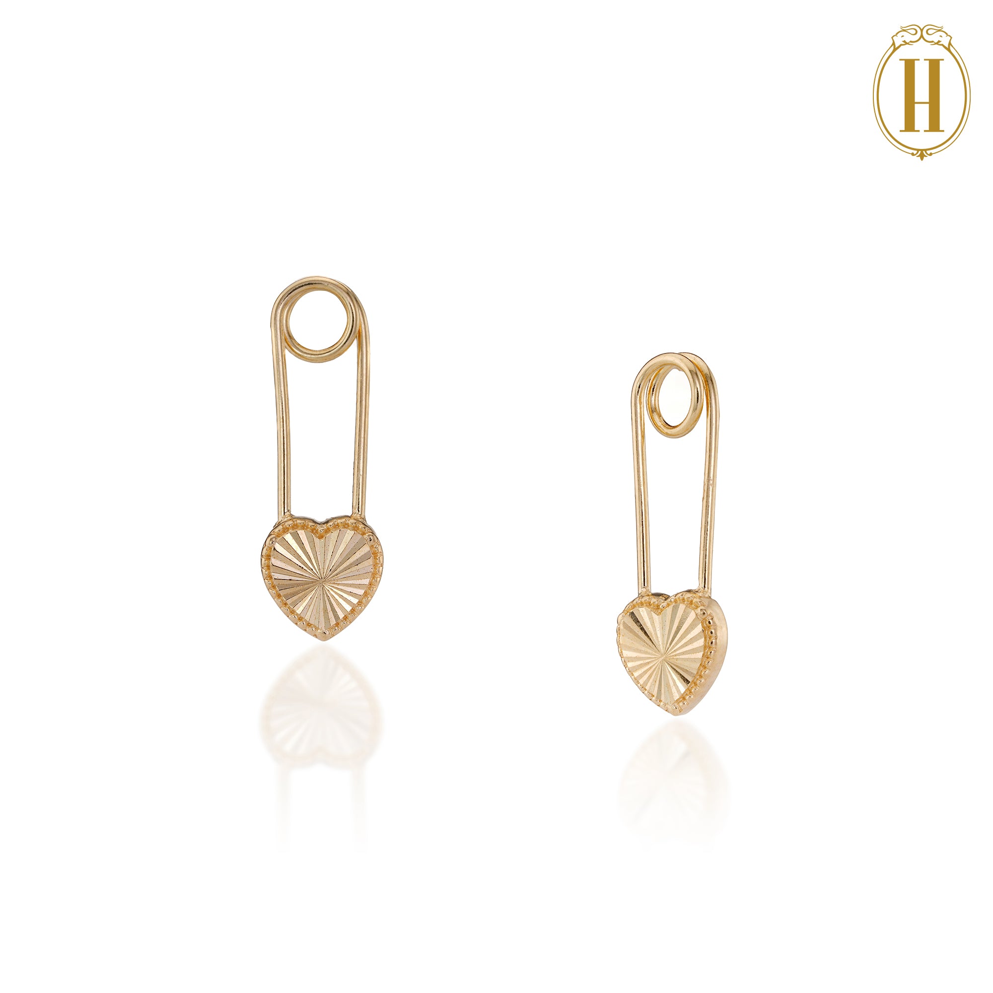 gold earrings heart
