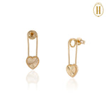 gold earrings heart