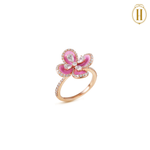 hazoorilaal pink gold jewellery ring set