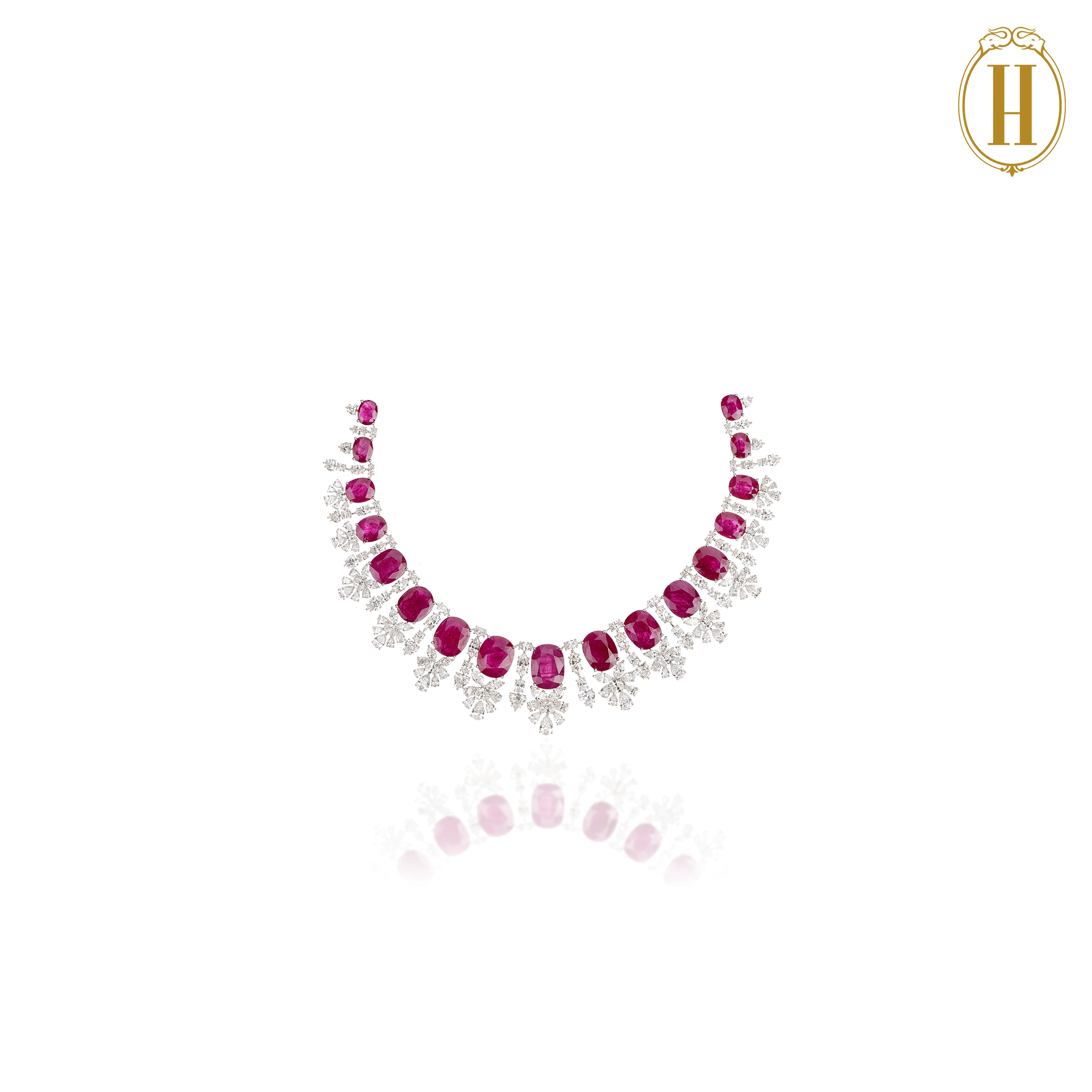 ruby diamond necklace set