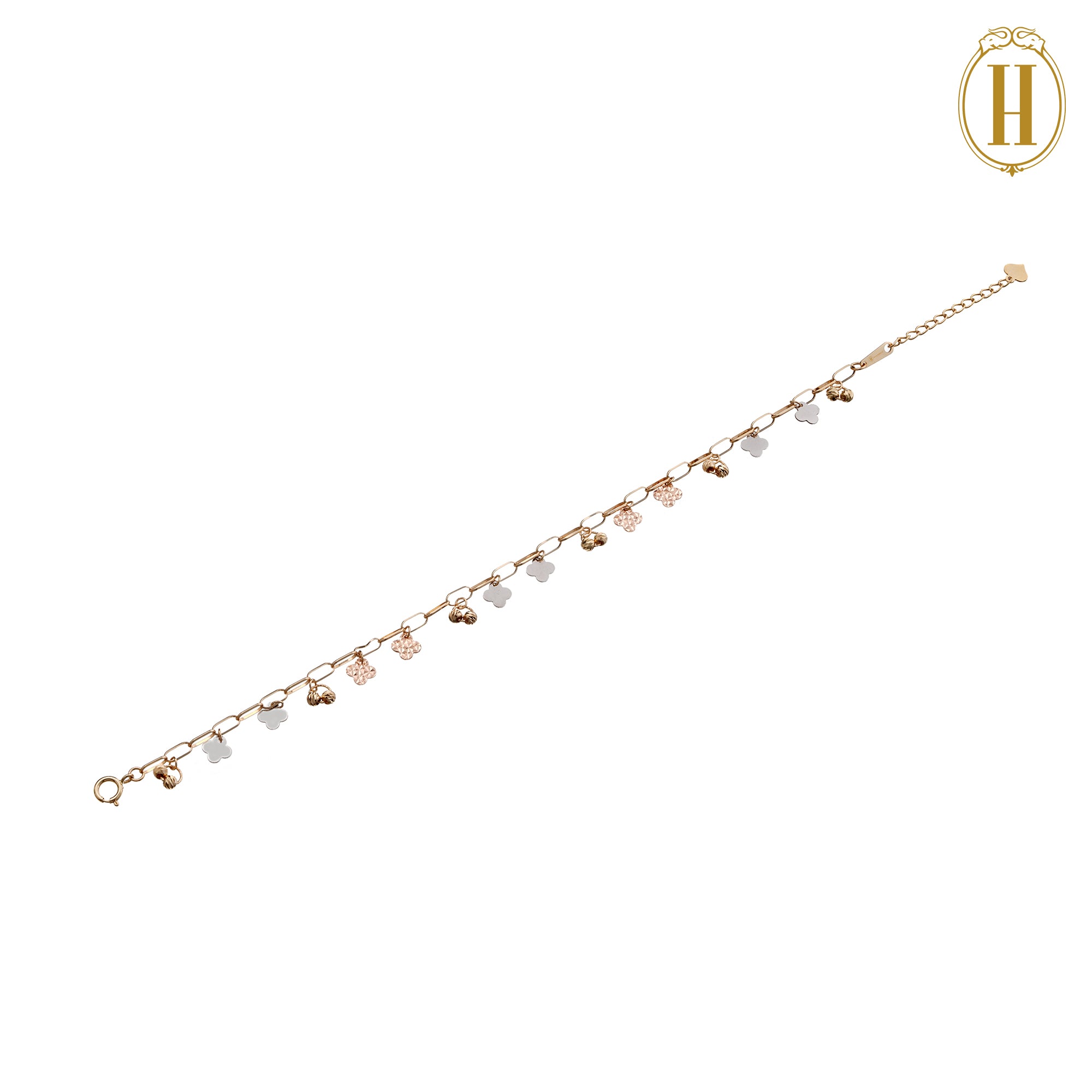 two tone gold bracelet with rose gold and white gold